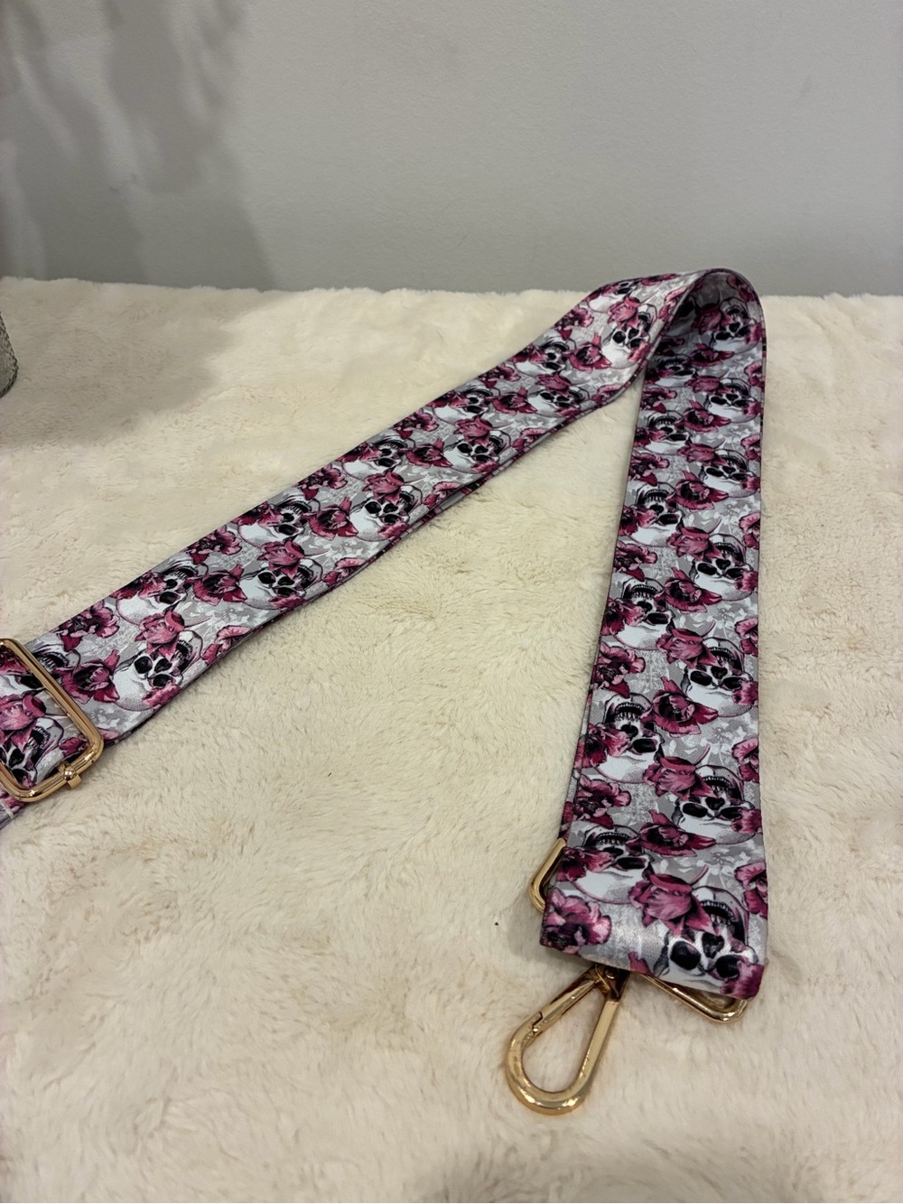 Skulls and Floral Guitar Replacement Strap for Bags 2”